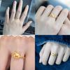Playful Gold Plated Rabbit Ring With Cute Smile For Adjustable Fashion Accessories
