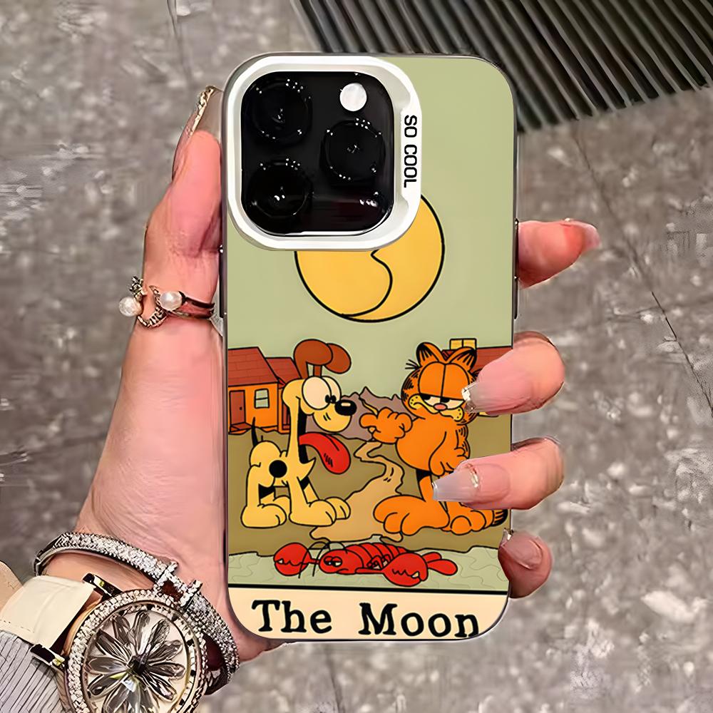 Cute Cat G-GarfieldeS Phone Case For IPhone 17 Pro Max 16 Pro Max 15 14 13 11 12 Mini Xs X Xr 7 8 Plus Se Color Silver Cover