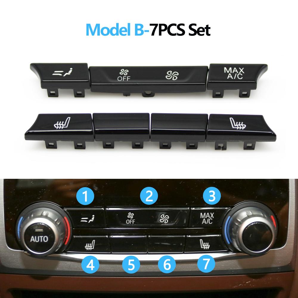 7PCS Car Rear Air Vent Venlitation Button AC Climate Control Switch Button Cap For BMW 5 6GT 7 Series G30 G31 G32 G11 G12 F90 M5
