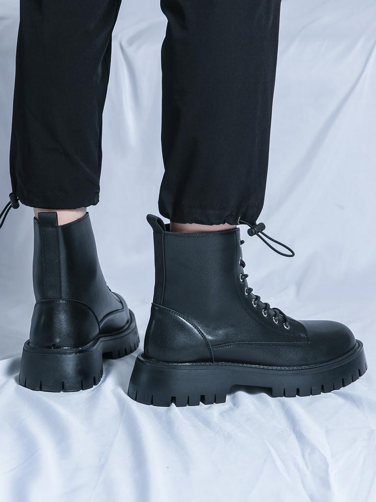 Мужская обувь большого размера новые кожаные ботинки модная уличная повседневная обувь тренд британский стиль высокий верх ботинки Мартин могут быть