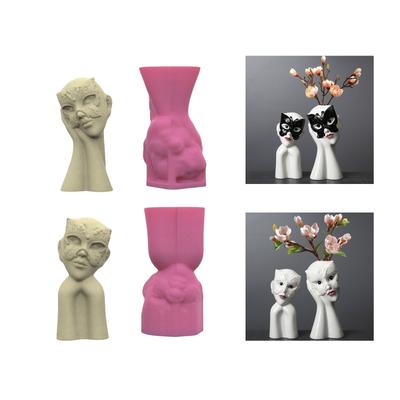 Практичные маски для девочек, цветочные горшки, прочная силиконовая форма, цементная штукатурка, принадлежности для сада и внутреннего декора