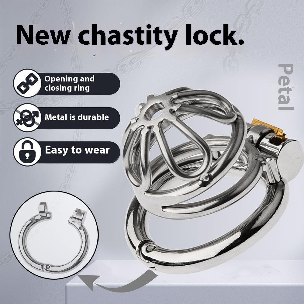 New Male Chastity Device Flat Cat Claw Stainless Steel Chastity Lock Cock Cage Open and Close Rings Sexy Toy for Men Gay Couple