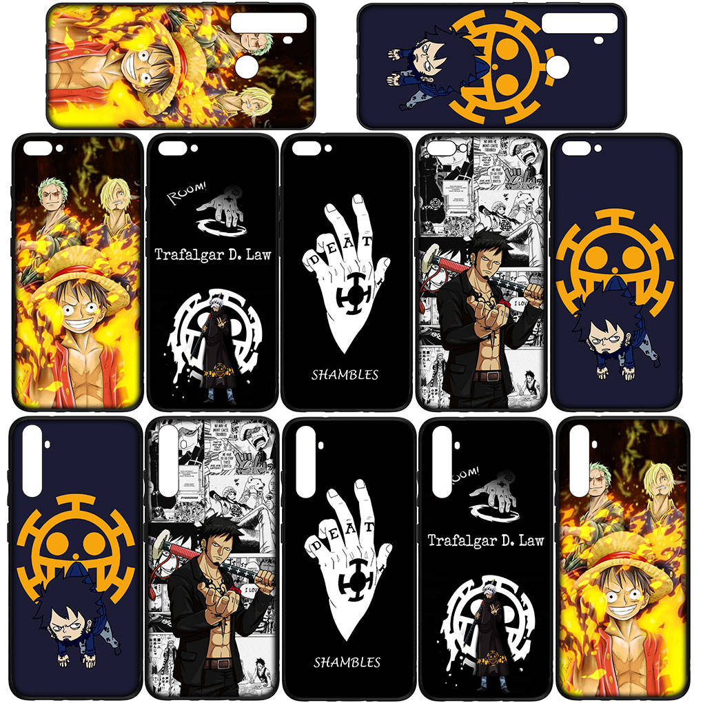 Чехол для телефона Samsung Galaxy S24 S23 iPhone 15 14 Xiaomi Redmi Note 13 12 11 8 10 9 Pro Max X XR OPPO A15 Huawei Аниме Луффи One Piece Трафальгар Ло