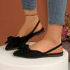 2025 New Ladies Shoes Closed Toe Women's Sandals Daily Summer Plus Size Butterfly-knot Slingbacks Flat Sandals