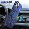 For iPhone 13/14 6.1 Inch Magnetic Phone Case TPU+PC Kickstand Protective Cover