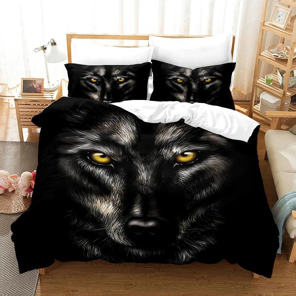 3D White Wolf Bedding Set  Aniaml Bedding Set Single Twin Double Queen King Cal King Size Bed Linen Set