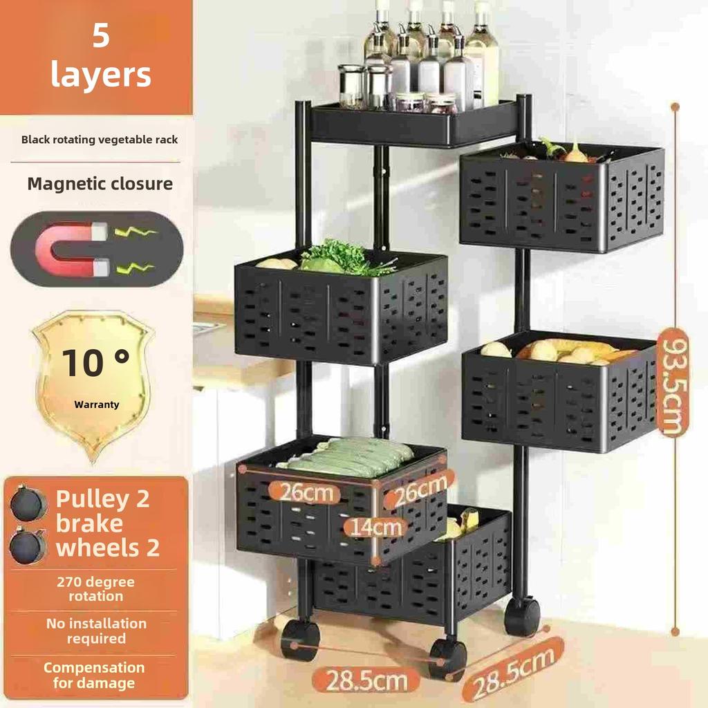 Многоуровневая тележка для хранения на колесиках, кухонный органайзер, подставка, хозяйственная тележка с колесами для домашней кухни, гостиной