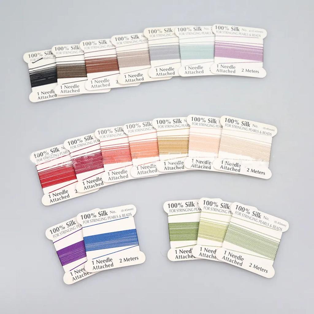 20 шт. шелковый шнур с бусинами, разноцветный шелковый шнур с игольчатым концом для ювелирных изделий, принадлежности для бисероплетения, плетеная нить 0,6 мм/0,7 мм