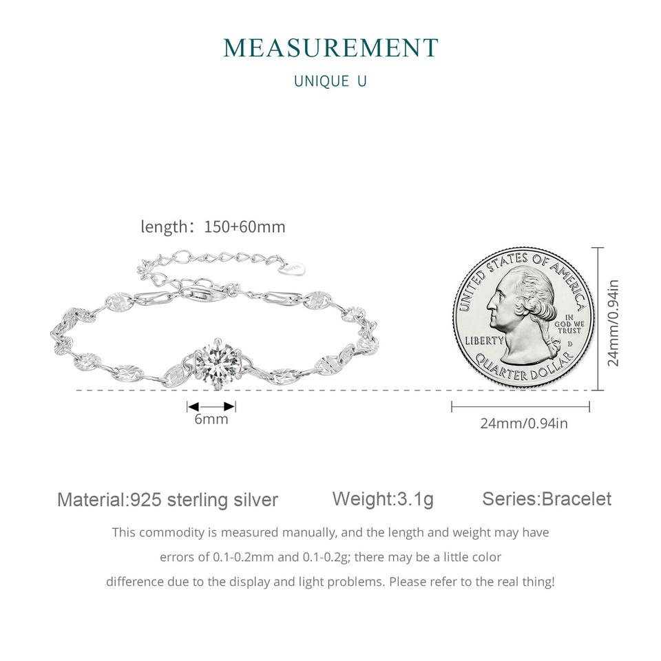 BAMOER из стерлингового серебра 925 пробы, круглый браслет с цирконом, застежка-лобстер, регулируемая цепочка для женщин, подарок на день рождения, годовщину