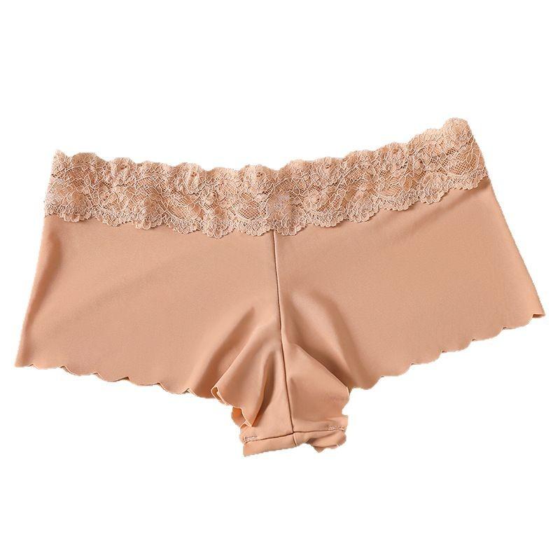 Sexy Large Size Animal Pattern Panties Ice Silk Seamless Boxers Mid-Waist Sports Fitness Women'S Panties