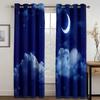 The Beach In The Moonlight Scenery Mediterrane High Shading Curtain Natural Scenery Living Room Curtain Bedroom Decor 2 Pieces