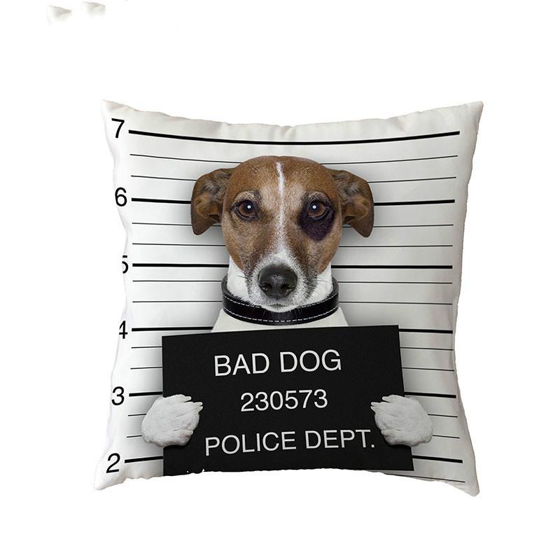 Чехлы на подушки с изображением плохих собак, французский бульдог, мопс, пудель, наволочка 45*45 см, полиэстер, наволочка из персиковой кожи, украшение для домашнего дивана, стула