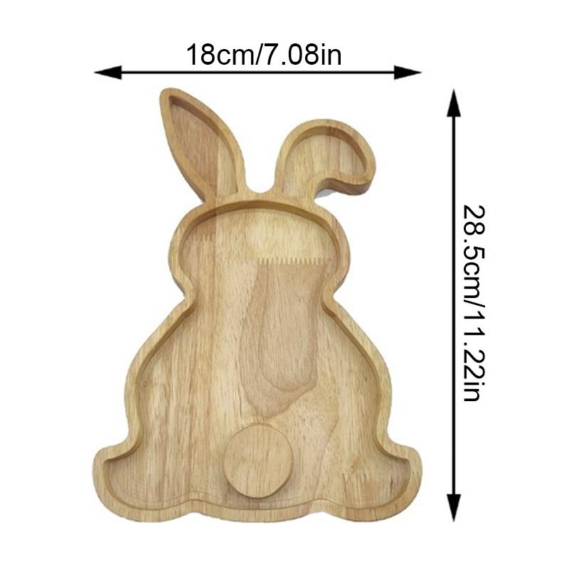1шт поднос для хранения декоративный поднос в форме кролика деревянный пасхальный поднос из цельного дерева декоративный поднос