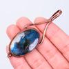 Овальный Натуральный Лабрадорит Медь Гальванопластика Подарок Лучшему Другу Подвеска Ювелирное Изделие V-51