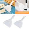 Pack of 2 White Flexible Dough Scraper Ergonomic Plastic Cake Divider Pizza Spatula for Easy Baking and Cooking