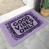 1pc Bohemian Style "Full of Positive Energy" Door Mat - Purple Mat with White Letters And Bohemian Border, Machine Washable Indoor/Outdoor Mat for Fro