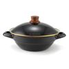 Эмалированная глиняная посуда Fuji с горшком, 24 см, настольная, крышка, индукционная/газовая плита, черная, HD-24.BK