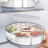 Вращающийся на 360 градусов сервировочный поднос для легкого доступа к закускам Прозрачный и видимый поднос для овощей с крышкой, не вращающийся