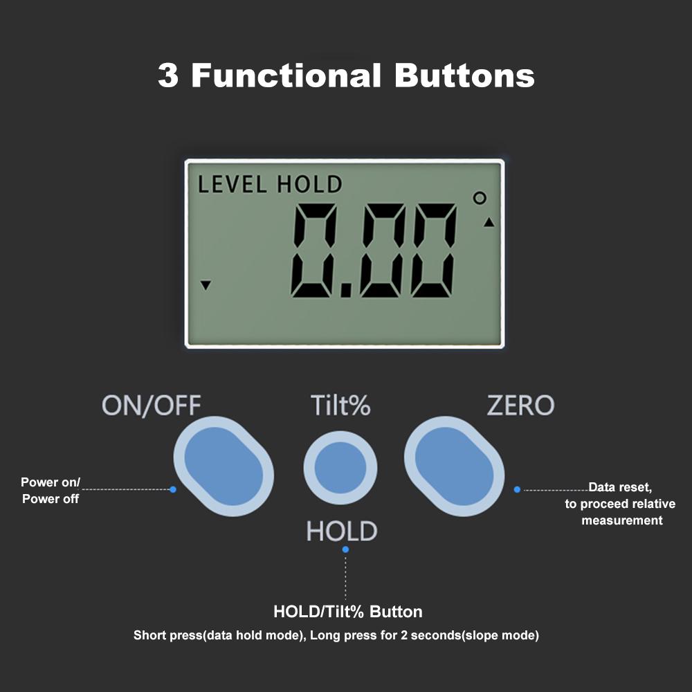 Многофункциональный цифровой инклинометр, корпус из цинкового сплава, электронный транспортир на 360°, мини-цифровой