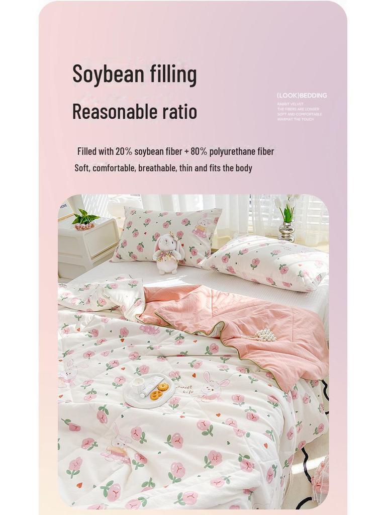 Охлаждающее летнее одеяло класса А для младенцев из стираного хлопка и соевого волокна