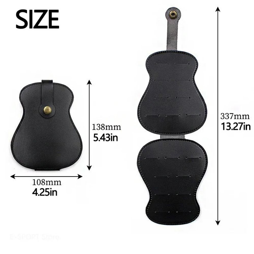 PU Leather Guitar Picks Holder Case Can Hold 18 Pieces Guitar Plectrums Bag Universal