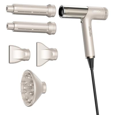 Фен с диффузором, ионизатором, высокоскоростной фен без щеток, бесшумный воздуходув, 5 в 1, щипцы для завивки волос