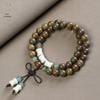 Chinese Green Sandalwood & Jade Multi-Circle Women's Light Purple Bead Bracelet