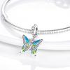 925 Sterling Silver Pink Blue Butterfly Dragonfly Charms Beads For Women Fit Original Bracelet Diy Jewelry Marking Girl