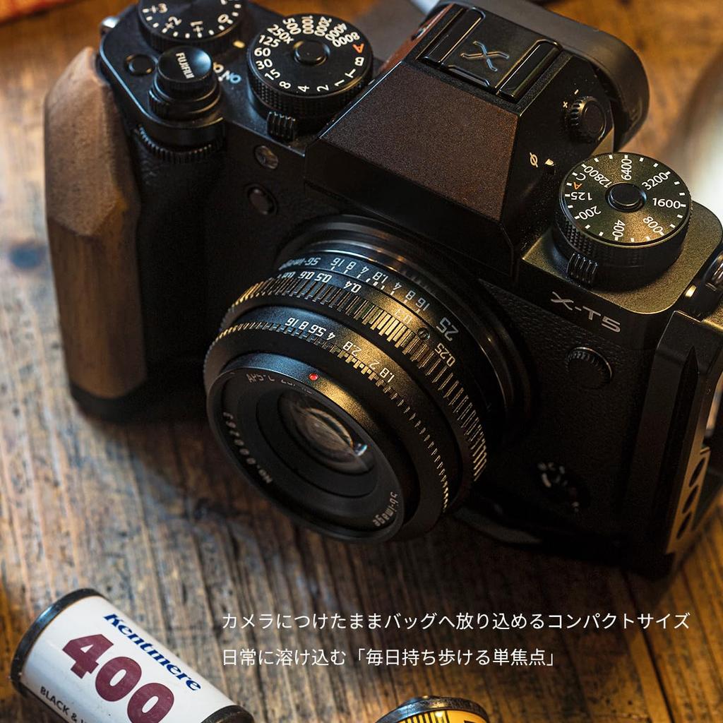 25 мм Совместимый с Micro Four Thirds Ручная фокусировка Блинный Однолинзовый для Легкого Металлического Черного SG-image F1.8 (MFT) Объектив, Фокус, Снимки, Корпус, (2-летний