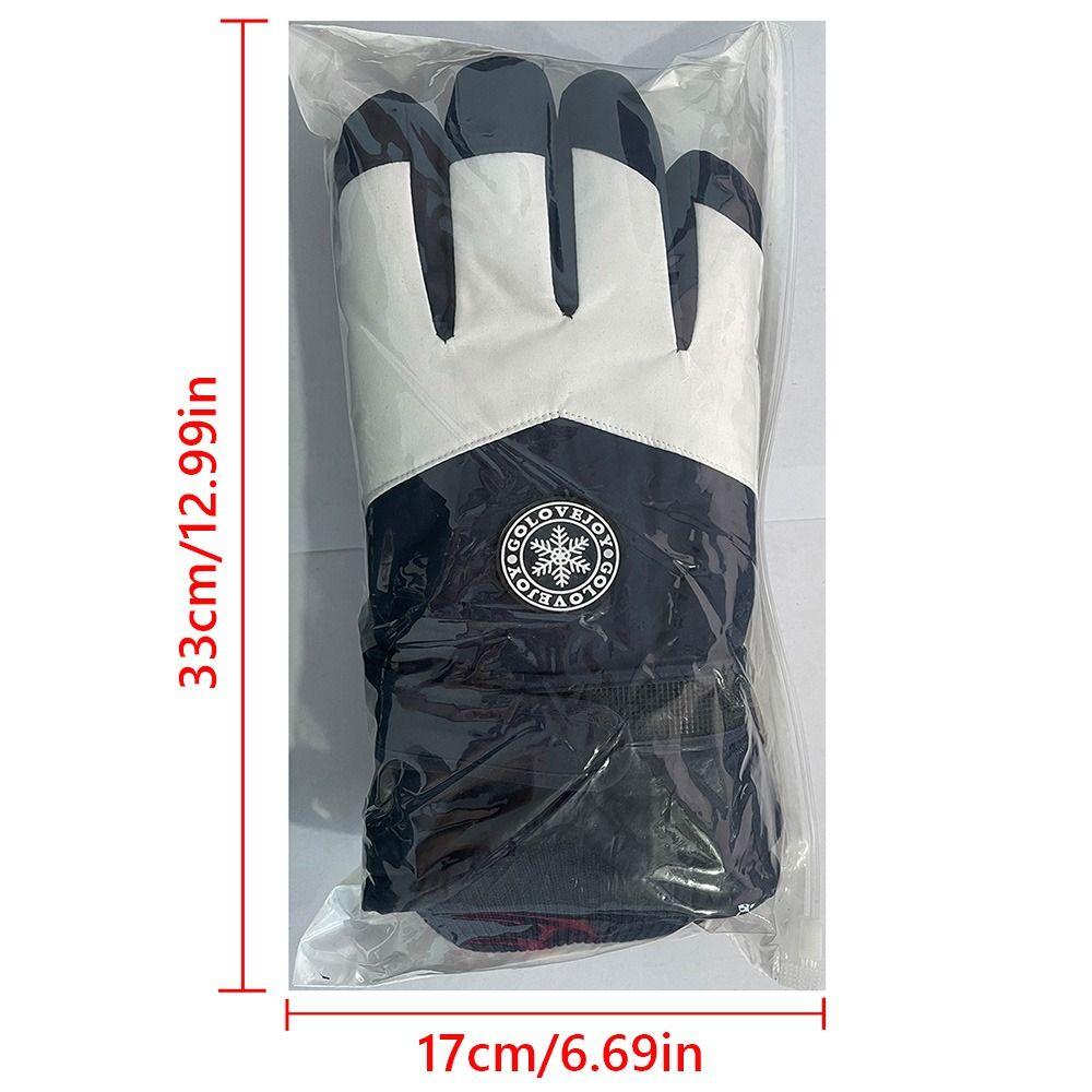 PU Leather Winter Cycling Gloves Fleece Lining Non-Slip Gloves Waterproof Gloves For Women Man