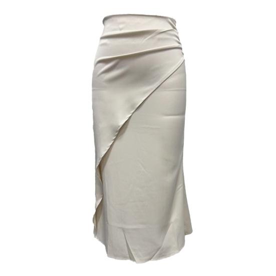 Женская юбка миди с высокой талией, дизайн «рыбий хвост», юбка из искусственного шелка, гладкий сатин, облегающая юбка-карандаш для повседневной носки