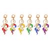 1Pcs Creative Cute Snake Rhinestones Enamel Keychain Keyring Couple Friends Hanging Decoration E3P4