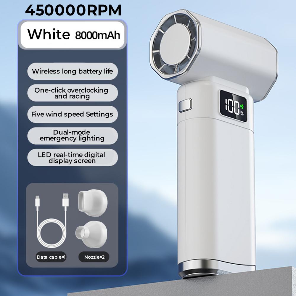 8000 мАч Воздуходувка 450000 об/мин Мини Турбо Реактивный Вентилятор Высокоскоростной Турбо Мощный Вентилятор 52 м/с Бесщеточный Двигатель Ручной Канальный Вентилятор для Чистки ПК