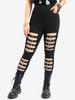 Rosegal Gothic Cut Out Strap Buckle Grommet Pockets Solid Skinny Pants