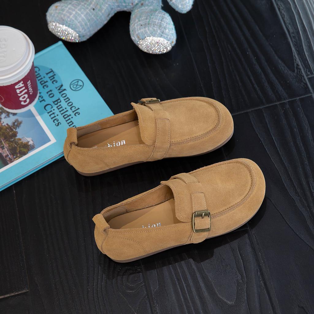 2025 Spring New Soft-soled Soft-faced Matte Fashion Doudou Shoes One-pedal Flat-soled Single Shoes Women's Versatile Mother Shoes