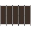 VidaXL Room Divider 5 Panels Brown 250x180 Cm