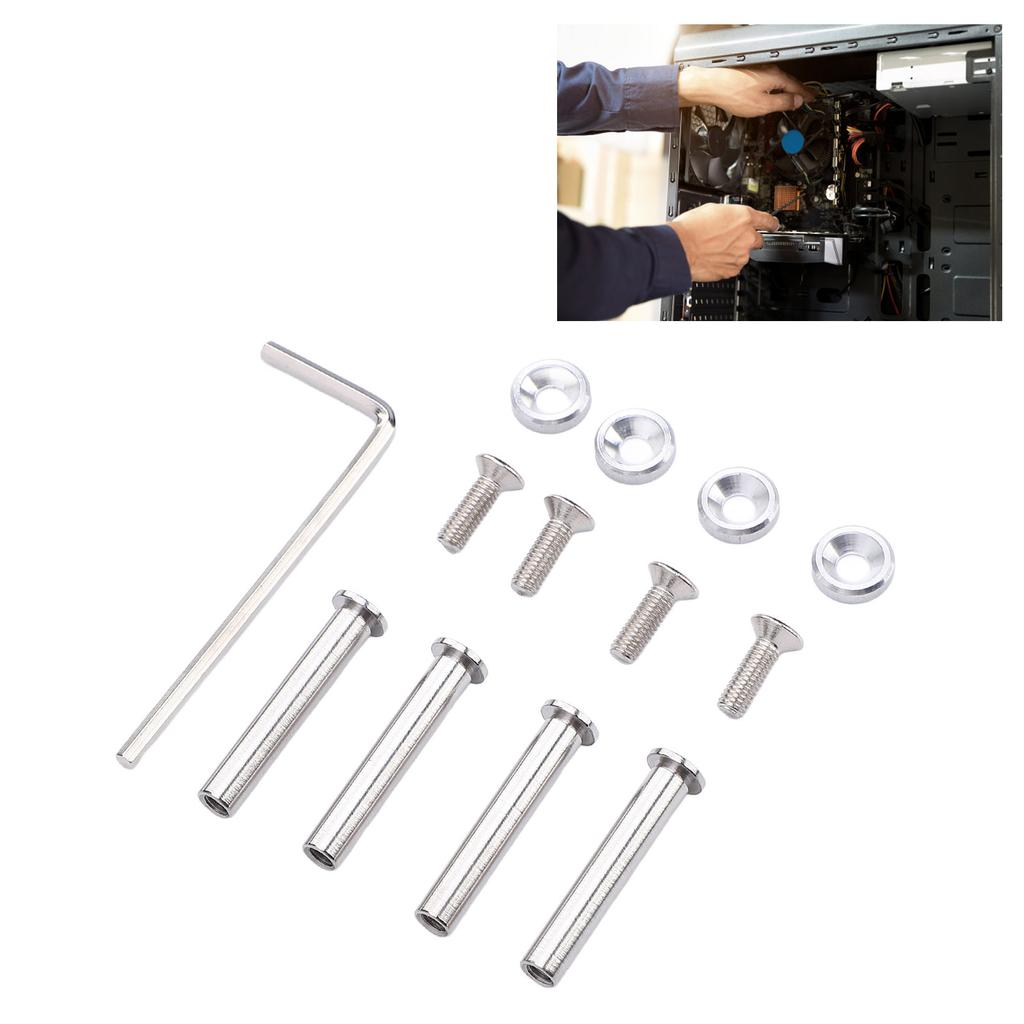 Винты для корпуса компьютера, вентилятора, CPU, крепления вентилятора охлаждения ПК, набор из нержавеющей стали с шайбами, анодирование цвета