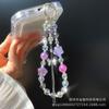 Colorful Five-Pointed Star Phone Chain High-End Butterfly Tassel Pendant New UV Bead Flower Ball Crystal Bead Keychain