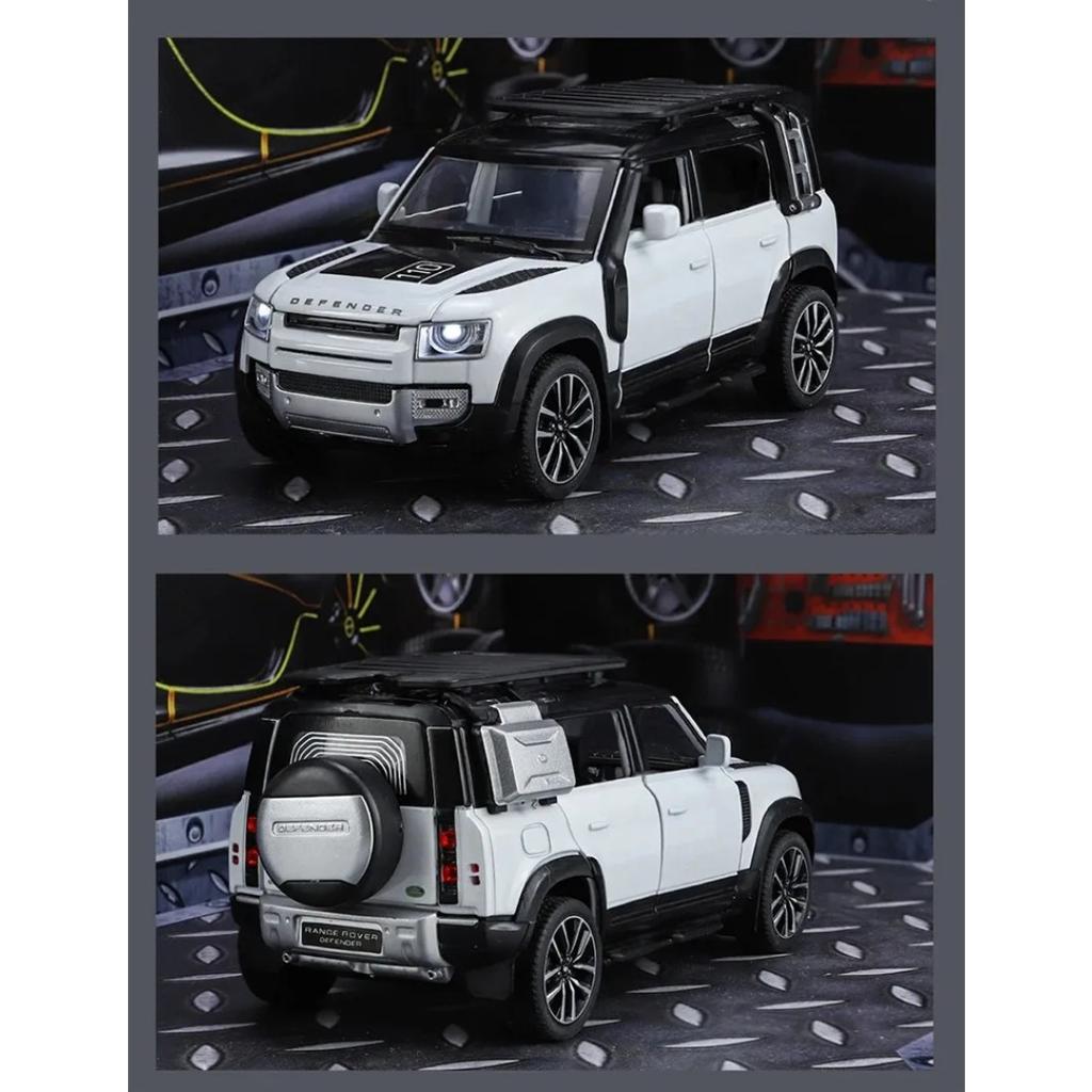 1/32 Range Rover Defender SUV Alloy Car Model Diecast Metal Toy Simulation Off-road Vehicles Model Sound and Light Toys Car Gift