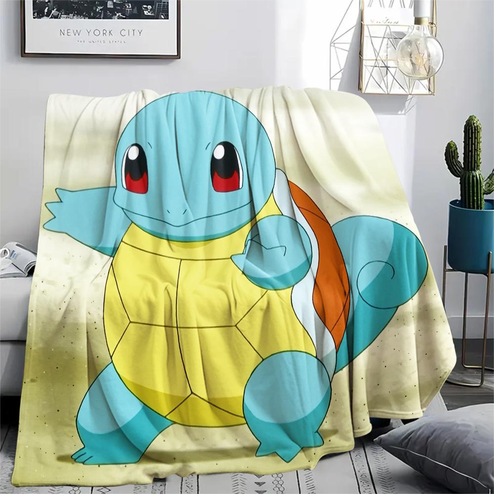 Squirtle pattern Flannel Blanket, High quality Comfortable for All Seasons, Home Decor, Warmth and Comfort, Perfect for Gifts.