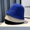 Knitted Fisherman's Hat Autumn and Winter Plain Artifact Bucket Hat Solid Color Versatile Face Covering Bell Basin Hat