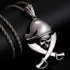 Punk Rock Skull Head Pendant Necklace for Men Women Stainless Steel Mens Jewellery Gothic Pirate Style Pendants Accessories Man