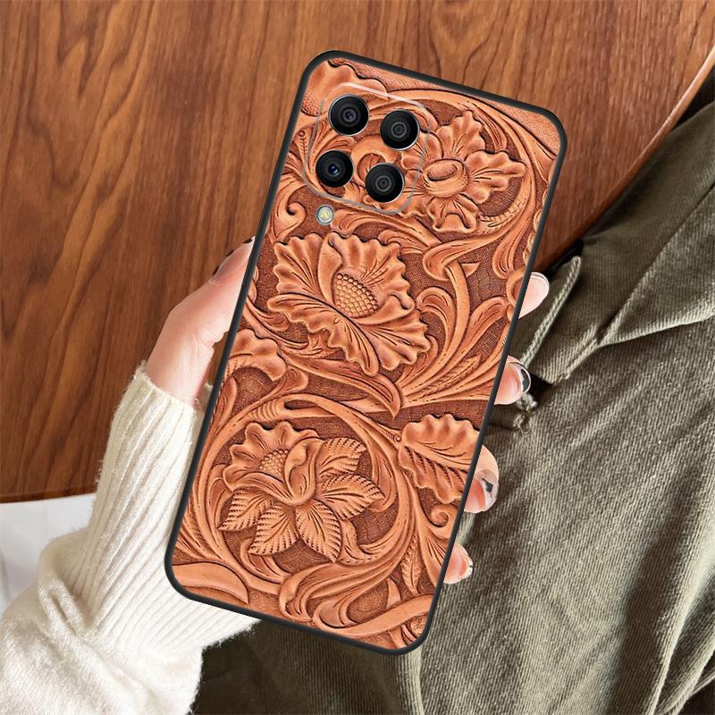 Коричневый Western чехол ручной работы для Samsung Galaxy M06 M16 M36 M56 M33 M15 M55 M31 M13 M12 M14 M53 M32 M52 M35 M34 M54