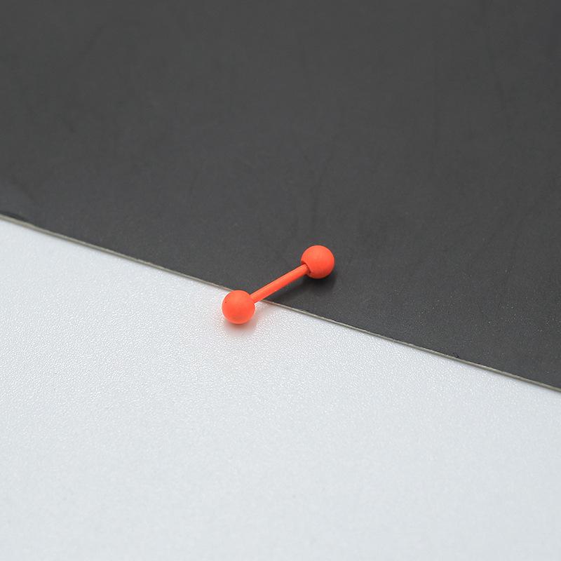 2Pcs Round Ball Dumbbell Fluorescent Titanium Steel Stud Ear Bone Stud Double Ball Thread Stud Ear