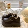 Женские зимние ботинки 2025 новая модель утолщенная толстая подошва универсальная подошва-маффин маленький человек бархатные теплые модные хлопковые ботинки