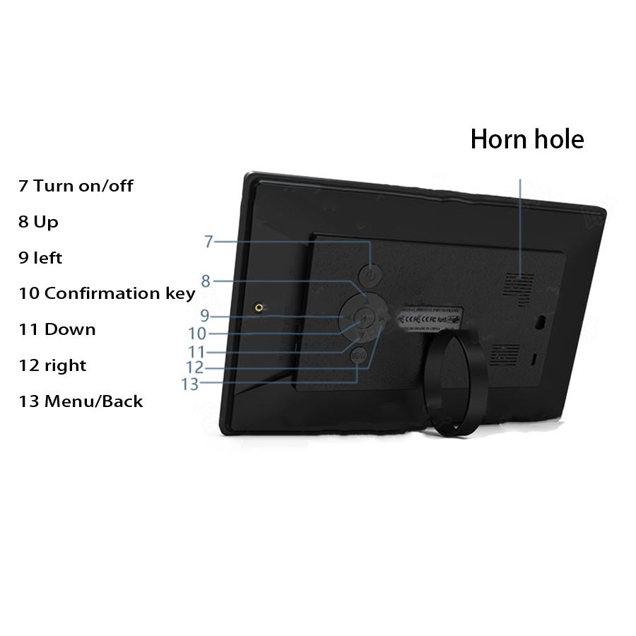 10.1 Inch Digital Picture Frame Multimedia Photo Album Video Frame EU Plug