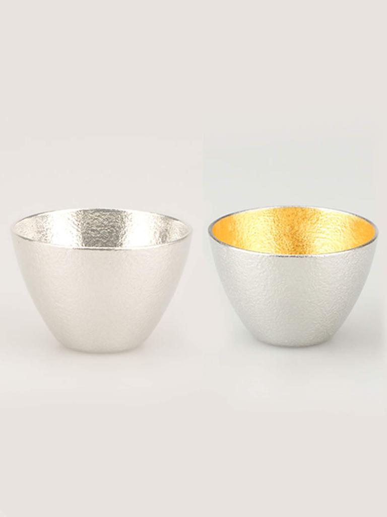 Nousaku Sake Cup Leaf Set E00103 Tin/gold