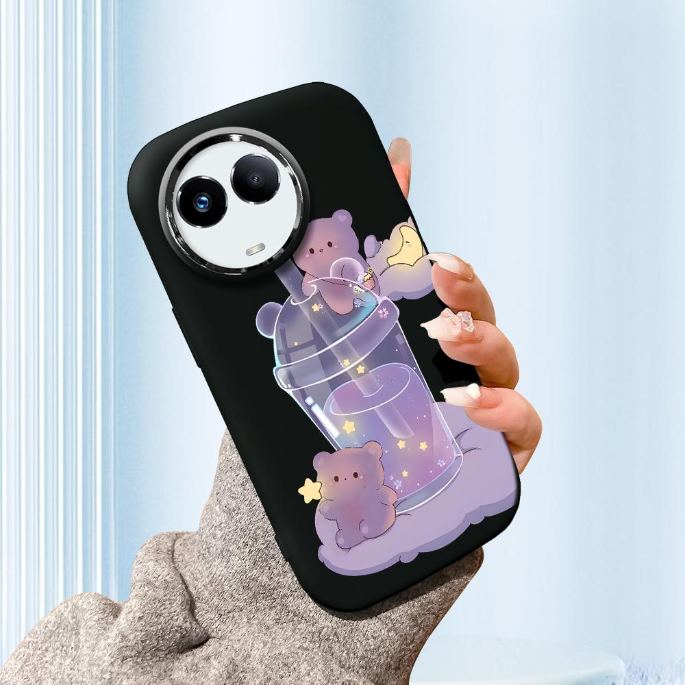 Сплошной цвет с серебряным краем линзы, жирный корпус, мягкий ТПУ, жидкий силиконовый чехол, противоударный чехол для телефона для OPPO Reno Realme OnePlus