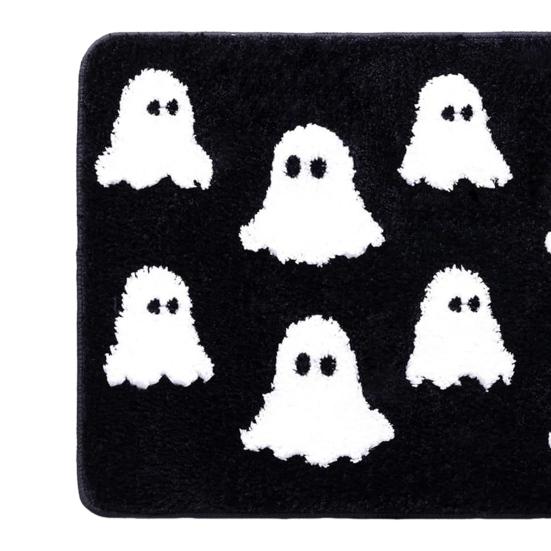 Floor Mat Absorbent Ghost Bathroom Rug Non-Slip Pumpkin Shower Mat