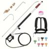 Pressure Washer Extension Wand, Telescopic Gutter Cleaner,3Curve Wands,7Spray Nozzle Tips,Adjustable Support Belt and 2Adapters